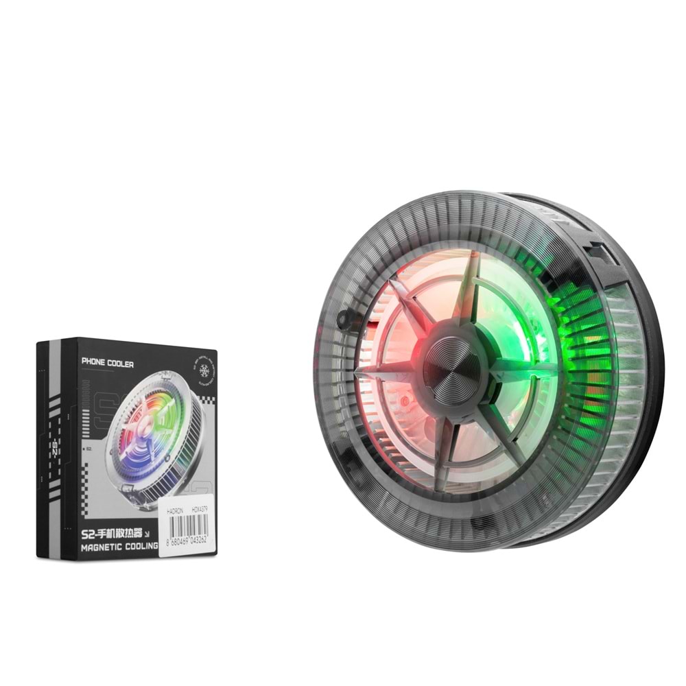 HADRON HDX4379 Manyetik Telefon Soğutucu Fan RGB Siyah