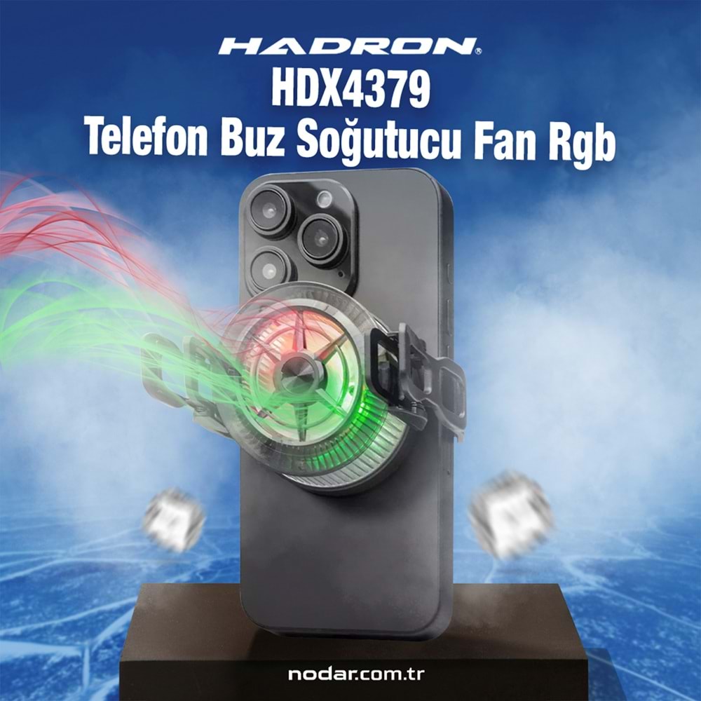 HADRON HDX4379 Manyetik Telefon Soğutucu Fan RGB Siyah