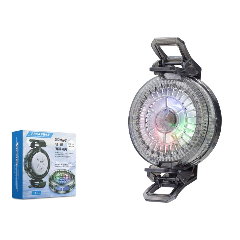 HADRON HDX4380 Manyetik Klipsli Telefon Soğutucu Fan RGB Siyah