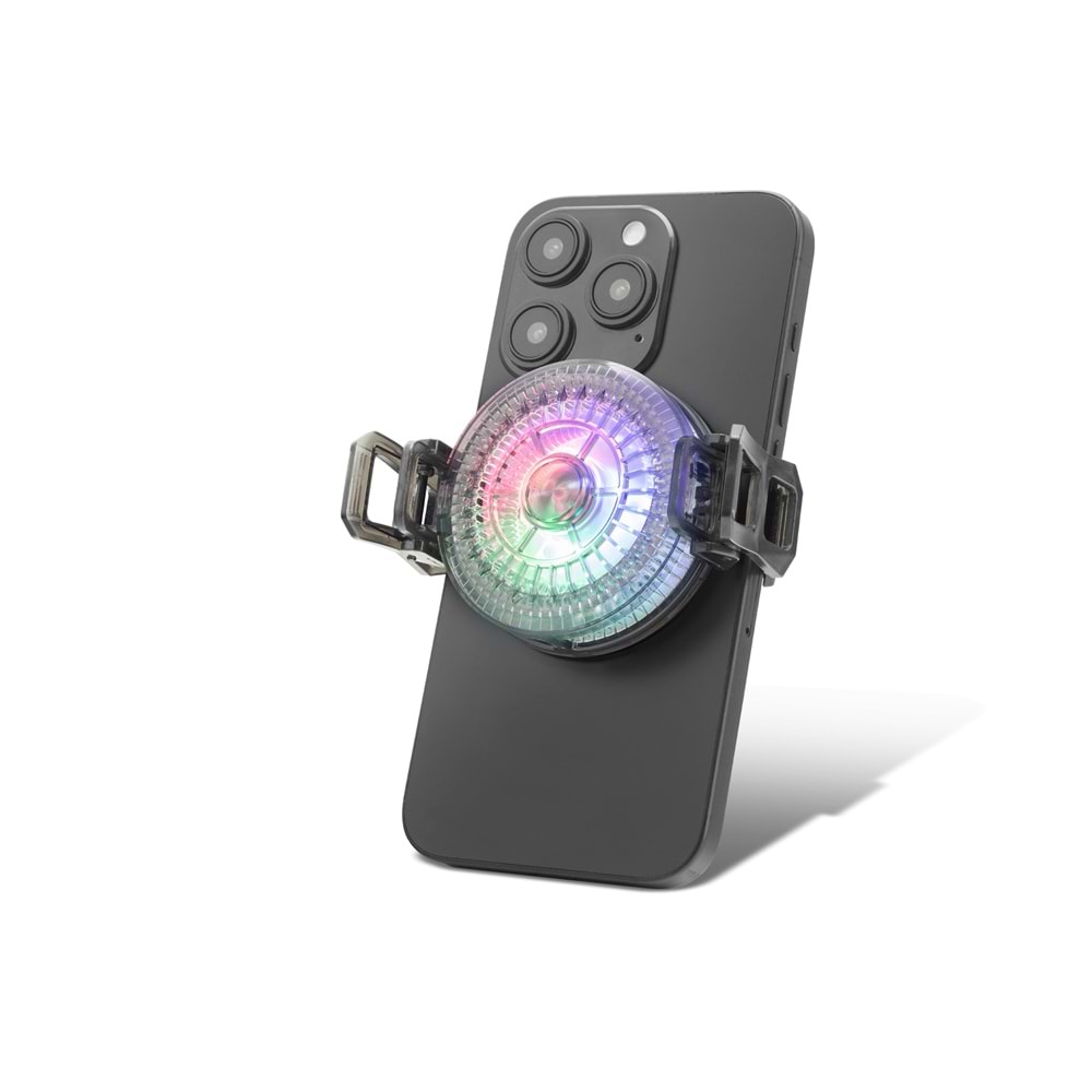 HADRON HDX4380 Manyetik Klipsli Telefon Soğutucu Fan RGB Siyah