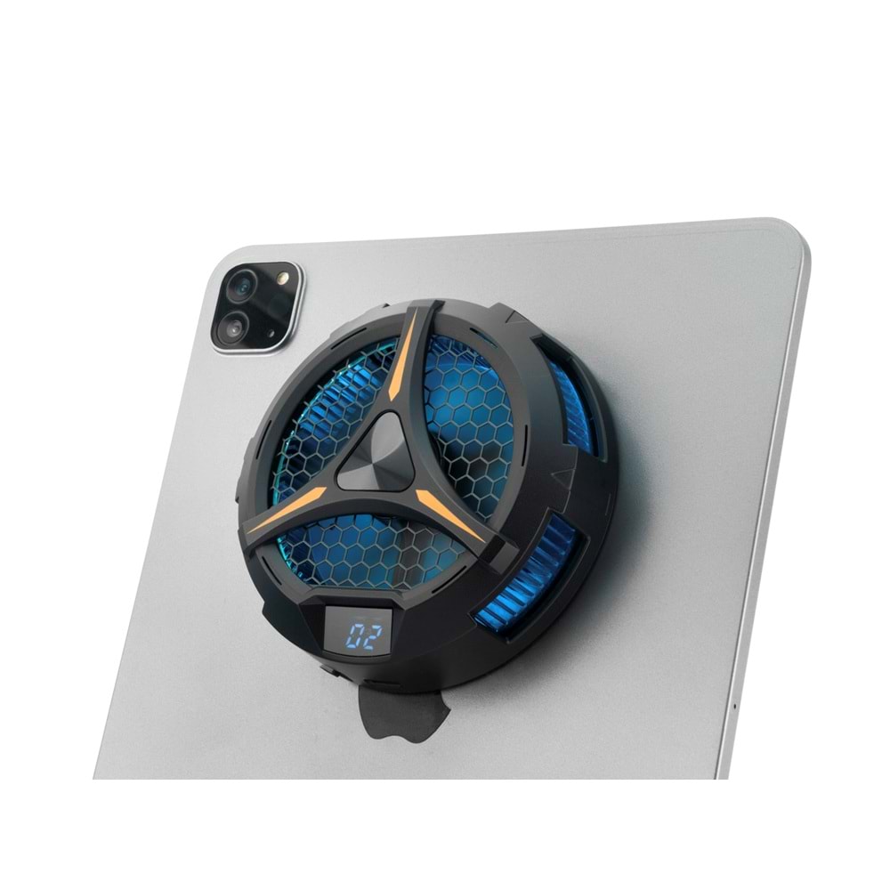 HADRON HDX4384 Manyetik Telefon Tablet Soğutucu Fan RGB Isı Göstergeli iPad Uyumlu Siyah