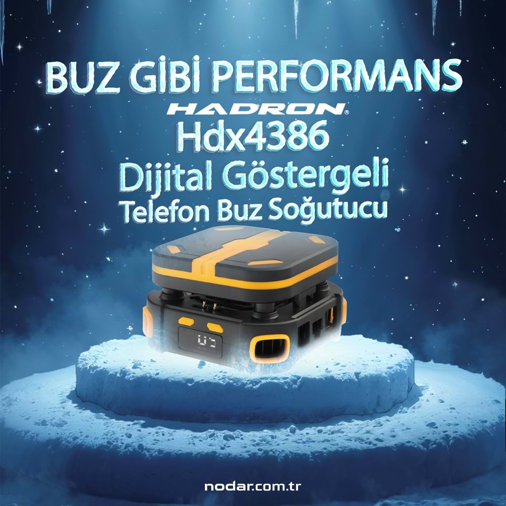 HADRON HDX4386 Manyetik Klipsli Bataryalı Telefon Soğutucu Fan Isı Göstergeli Siyah