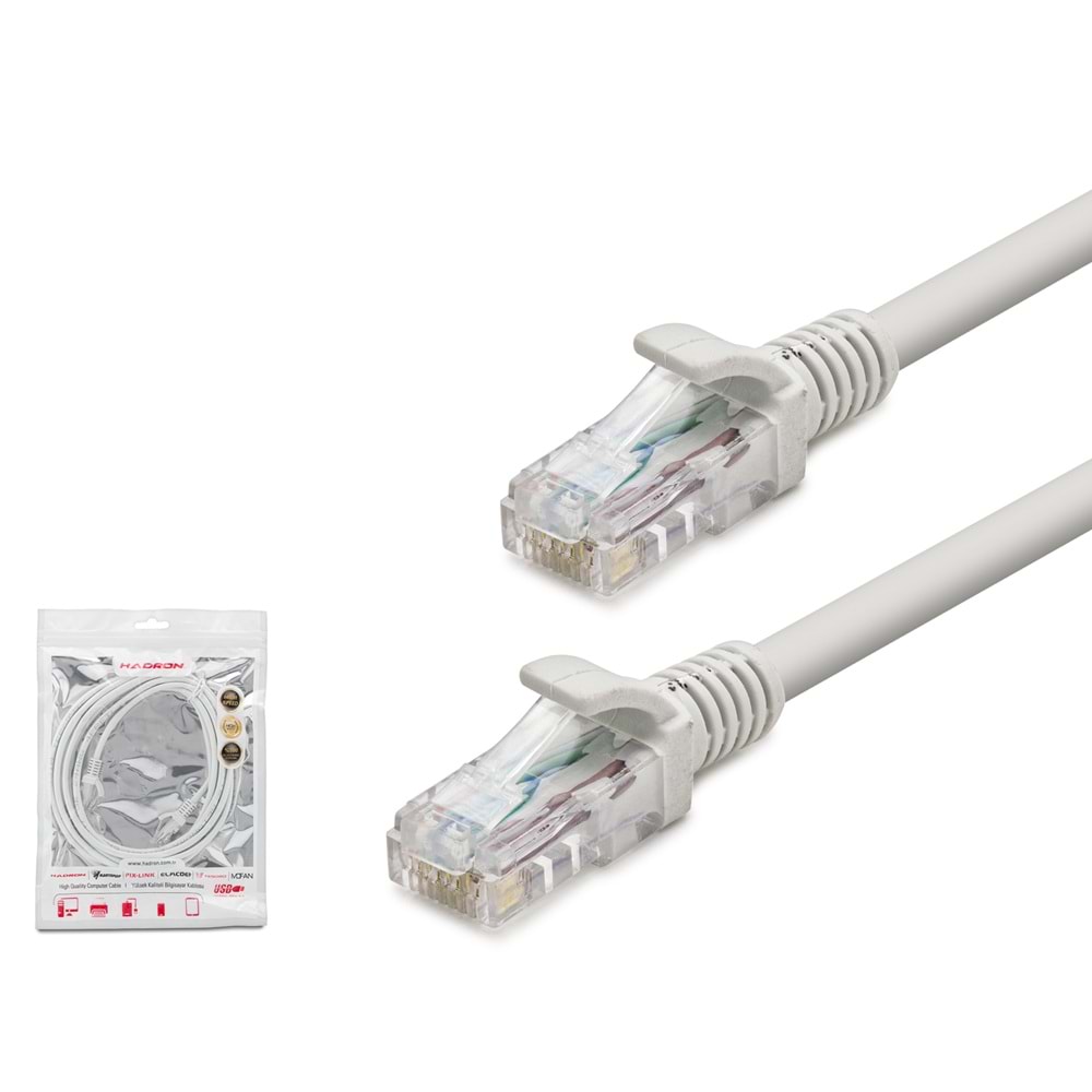 HADRON HDX5003 Cat6 Ethernet Patch Kablosu 1 Gbps 250 MHz 20 m Beyaz