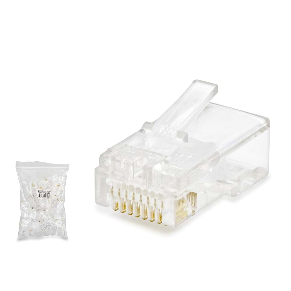HADRON HDX5007 CAT5 RJ45 Konnektör 100 Adetli Paket Şeffaf