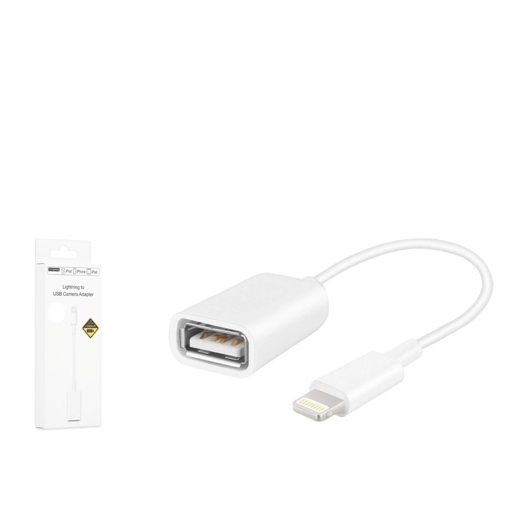 HADRON HDX5038 Lightning to USB 3.0 OTG Dönüştürücü Kablo Beyaz