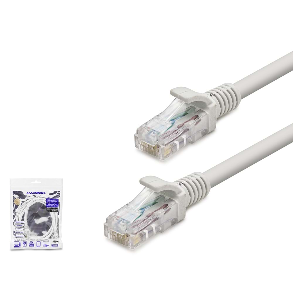 HADRON HDX5054 Cat6 Ethernet Patch Kablosu 1 Gbps 250 MHz 1.5 m Beyaz