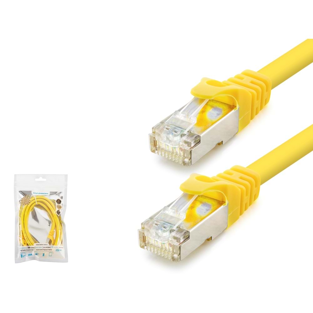 HADRON HDX5104 Cat7 Ethernet Patch Kablosu 10 Gbps 600 MHz 1.5 m Sarı