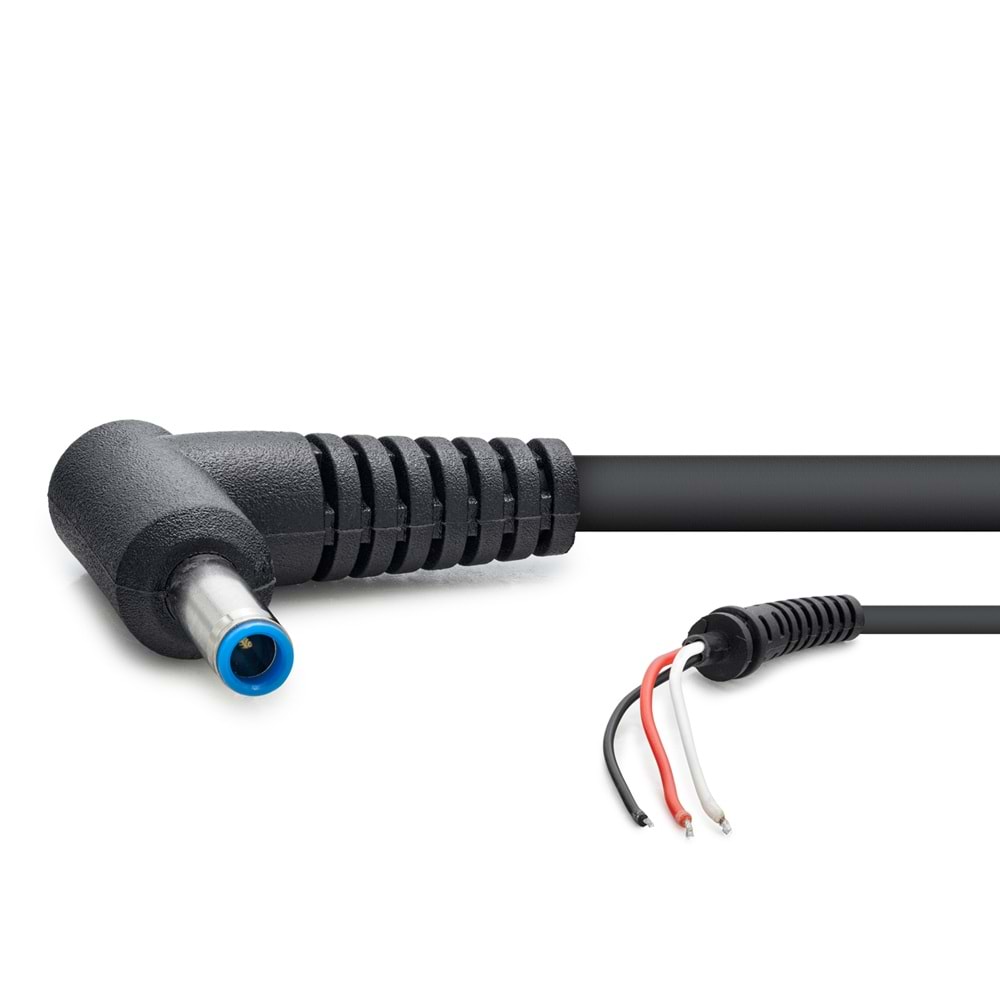 HADRON HDX5554 Laptop Adaptör DC Jack Kablosu 4.5x3.0 mm L Tip 3 İletkenli 1.2 m 90W Siyah