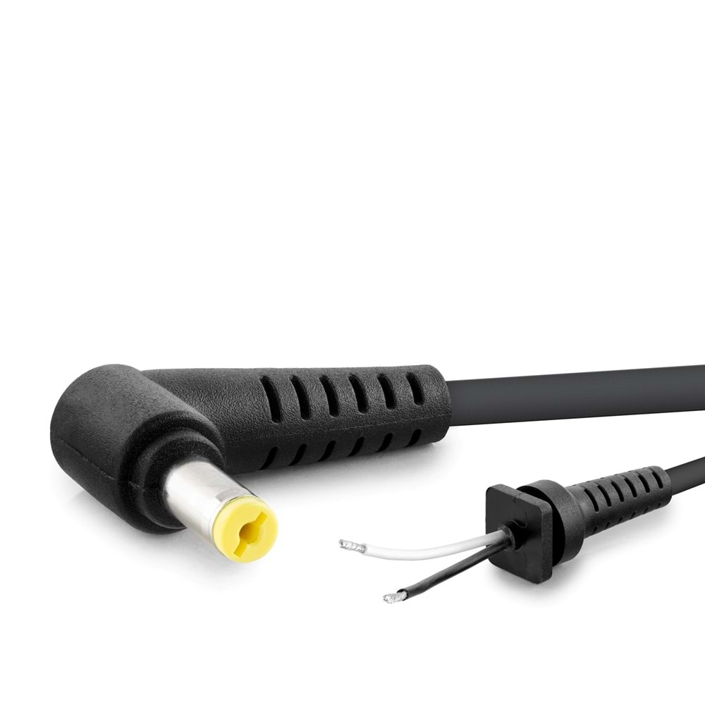 HADRON HDX5561 Laptop Adaptör DC Jack Kablosu 5.5x1.7 mm L Tip 1.2 m 200W Siyah