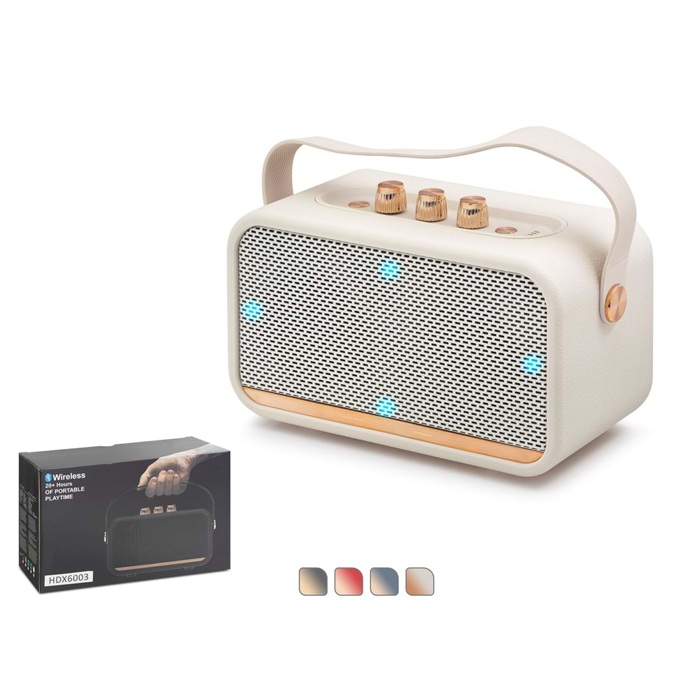 HADRON HDX6003 Bluetooth Nostaljik USB TF Taşınabilir Hoparlör