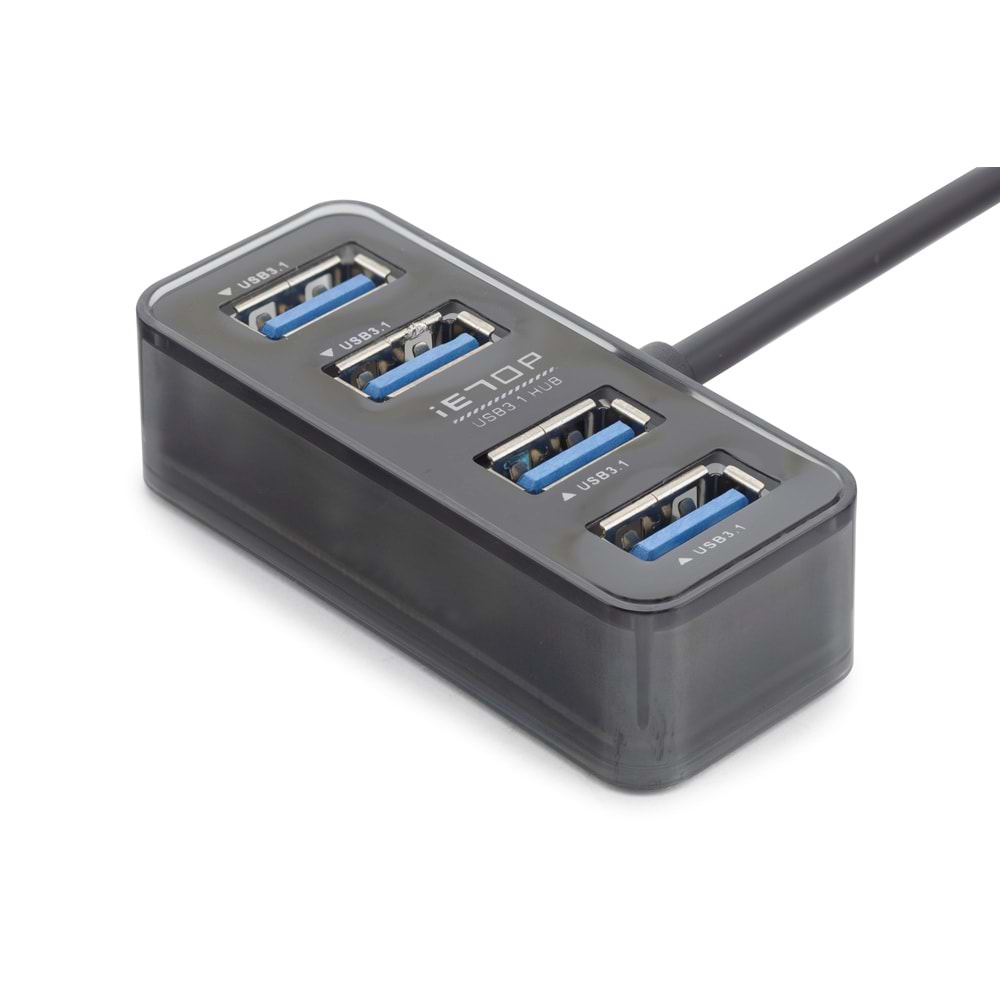 iETOP HDX7055 USB Type-C 3.1 Gen1 Hub 4 Port 5 Gbps Siyah