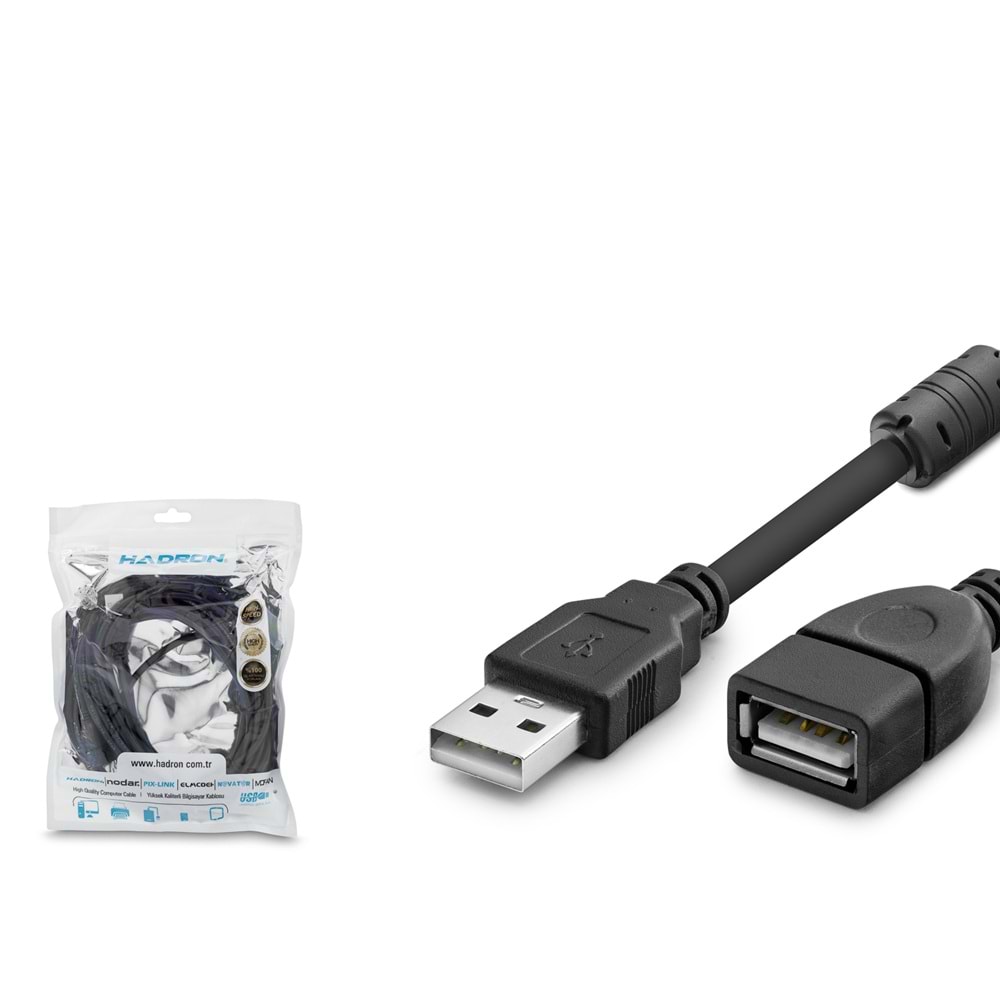 HADRON HDX7521 USB Uzatma Kablosu 5 m Siyah
