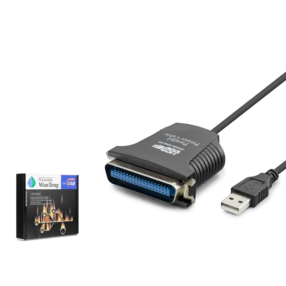 HADRON HDX7526 USB to Paralel LPT Yazıcı Dönüştürücü Kablosu 80 cm Siyah