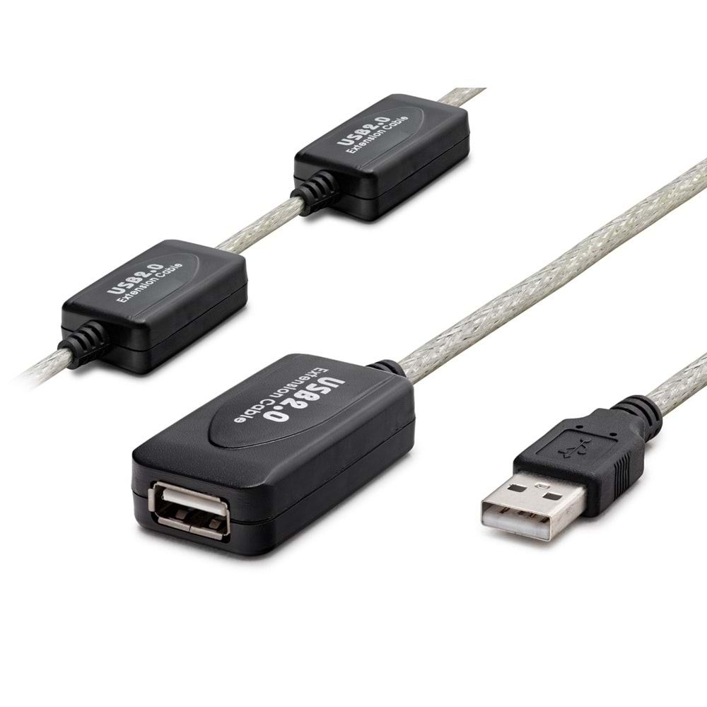 HADRON HDX7546 USB Active Repeater Uzatma Kablosu 25 m Siyah