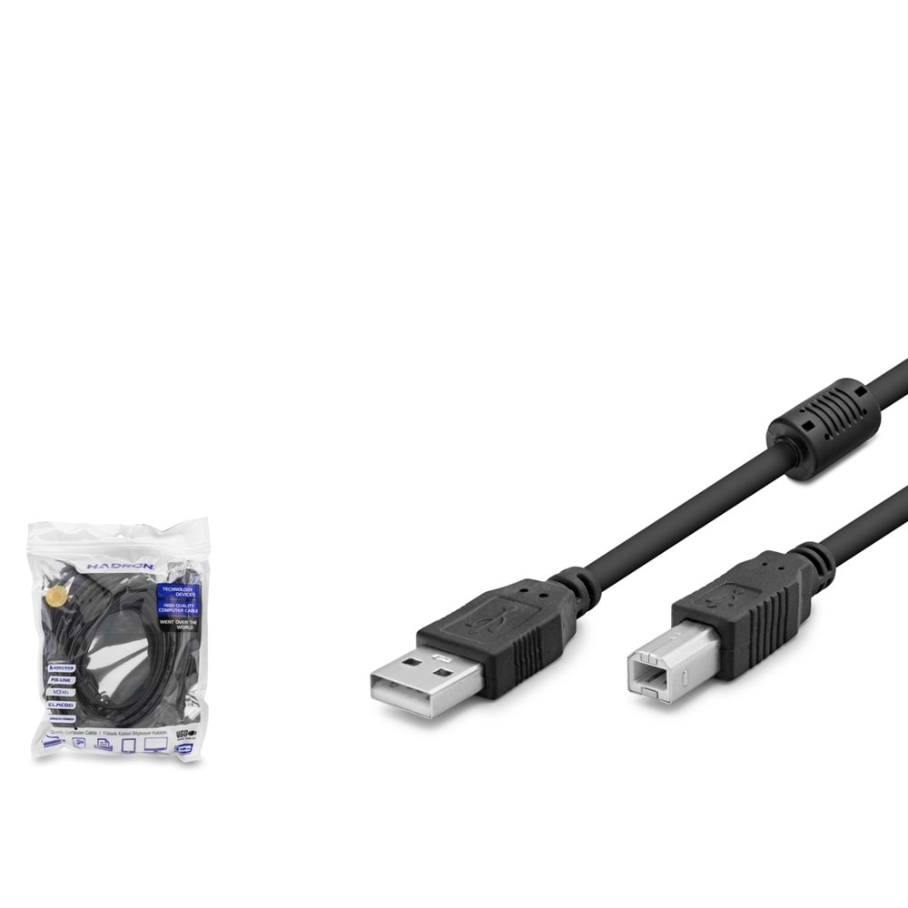 HADRON HDX7560 USB Printer Kablosu 10 m Siyah