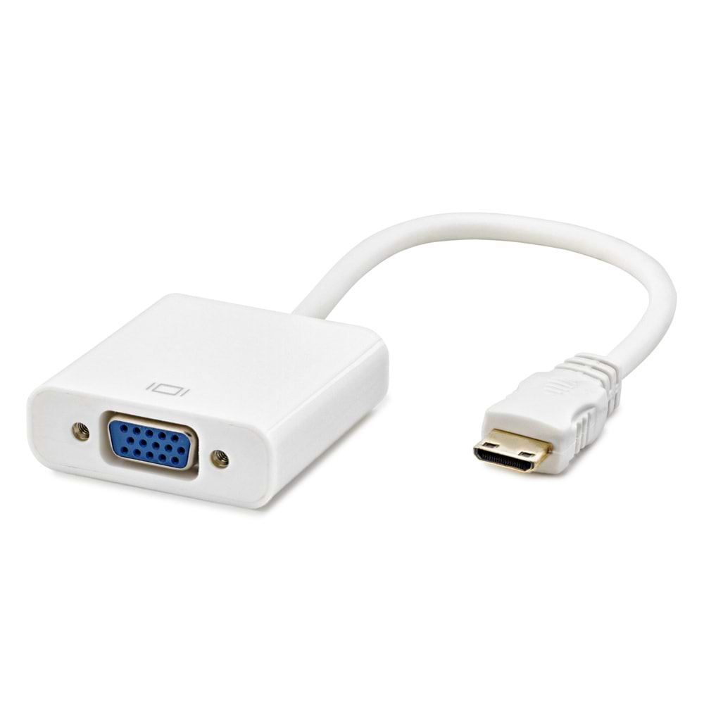 HADRON HDX7771 Mini HDMI to VGA Görüntü Dönüştürücü 1080p Beyaz