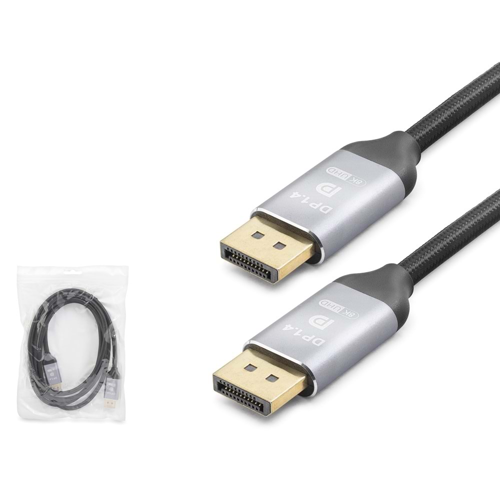 HADRON HDX7871 DisplayPort Görüntü Kablosu 8K 144 Hz 1.8 m Siyah