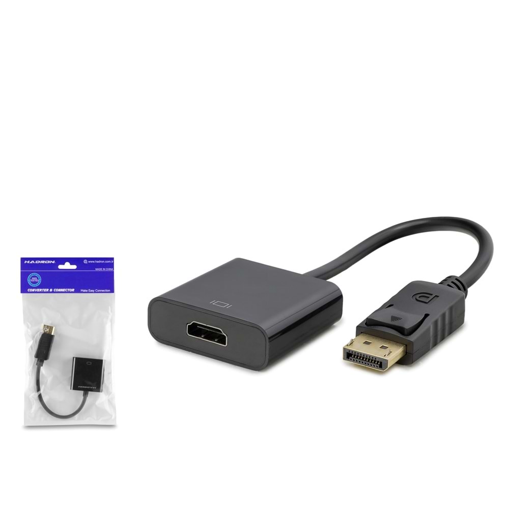 HADRON HDX7873 DisplayPort to HDMI Görüntü Dönüştürücü 4K 30 Hz Siyah