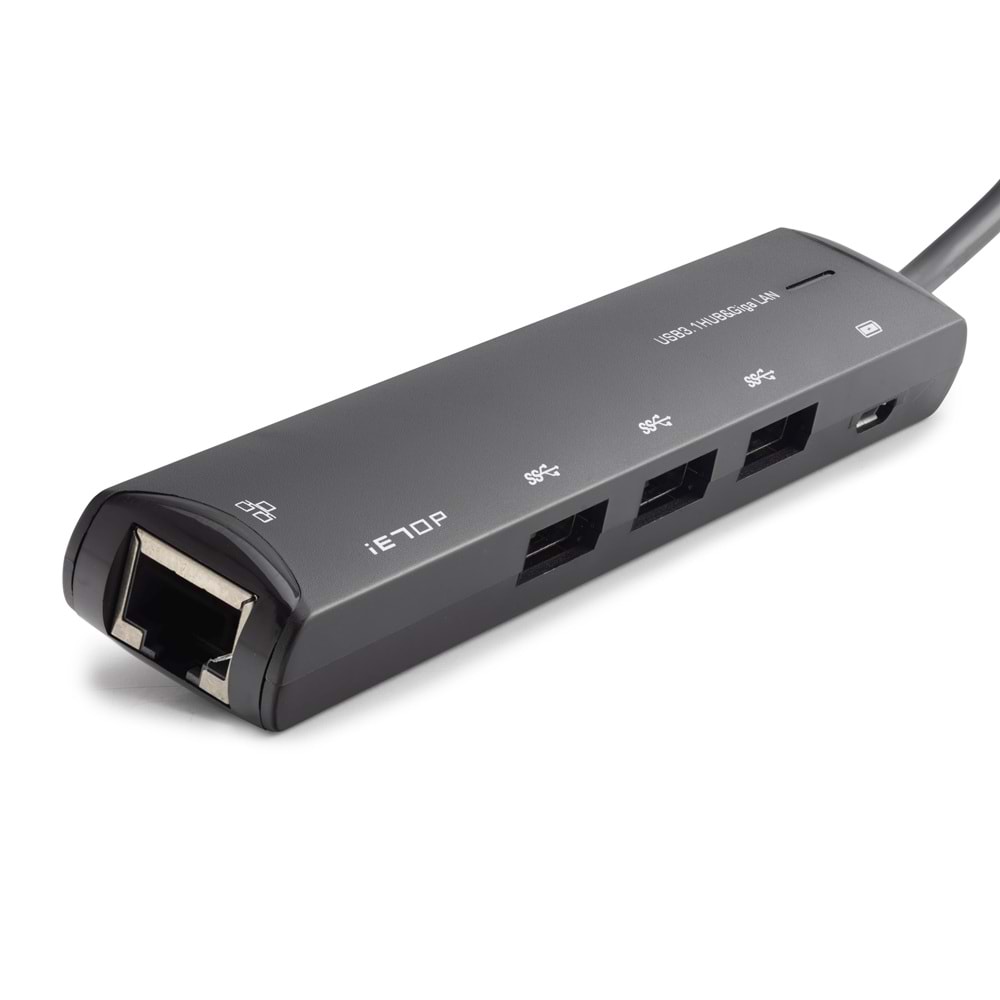 iETOP HDX7897 USB Type-C 3.2 Gen1 Combo Hub Gigabit LAN 4 Port 5 Gbps Siyah
