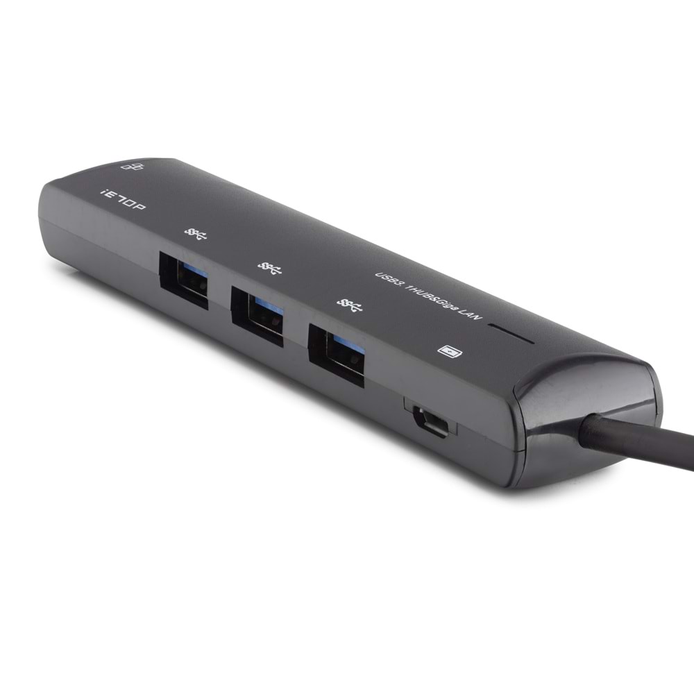 iETOP HDX7897 USB Type-C 3.2 Gen1 Combo Hub Gigabit LAN 4 Port 5 Gbps Siyah