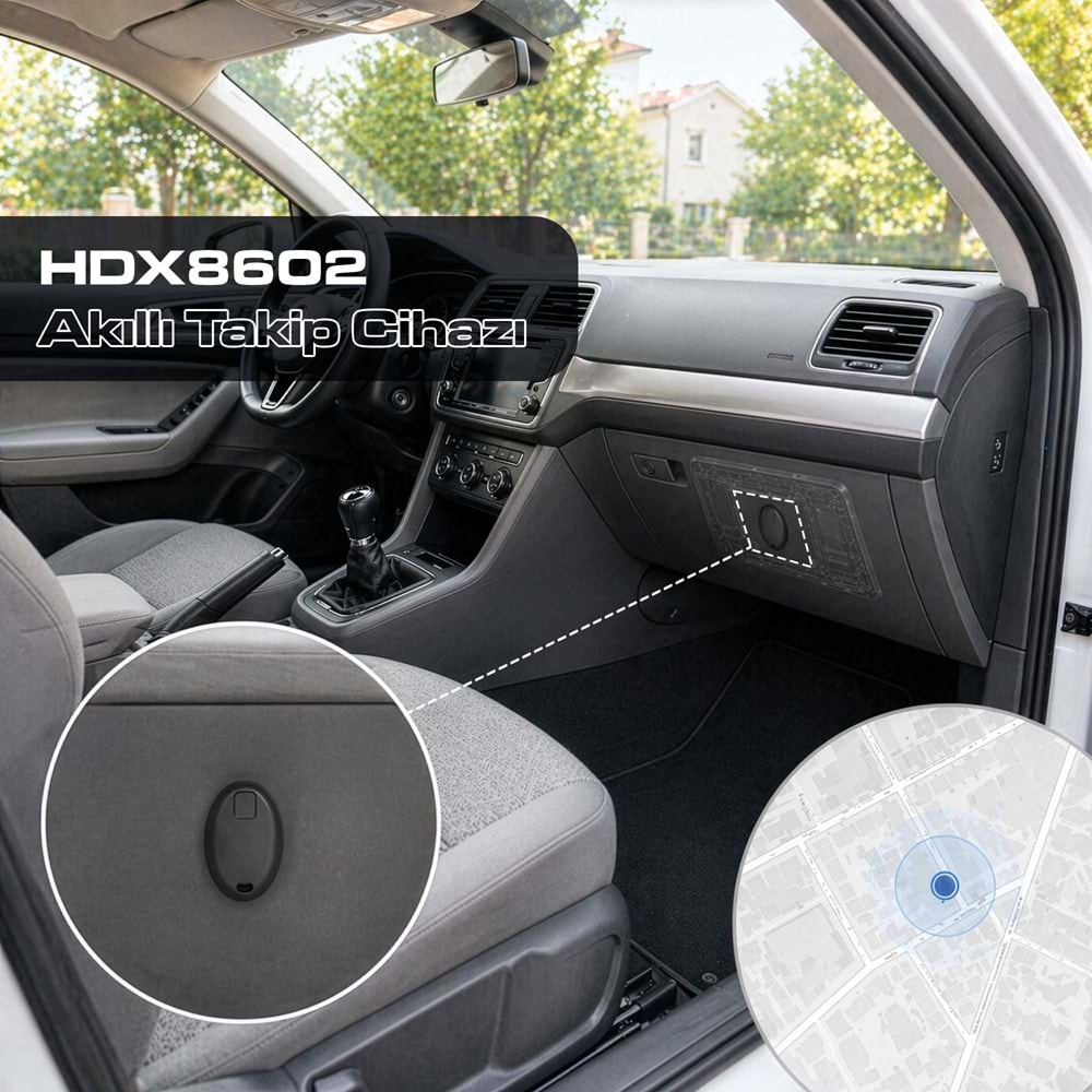 POSITIONER HDX8602 Find My Uyumlu Akıllı Takip Cihazı Anahtarlık Tipi Siyah
