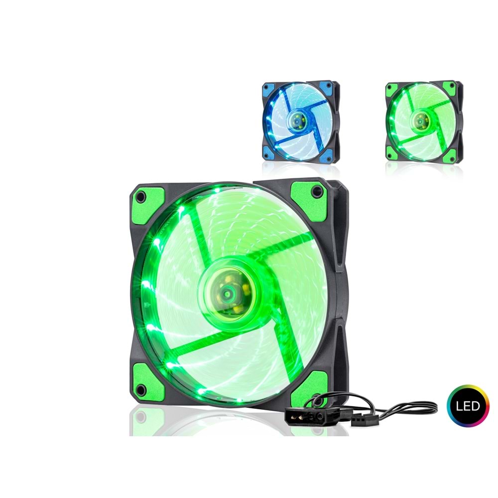 HADRON HN2540 Kasa Fanı LED 120 mm Siyah