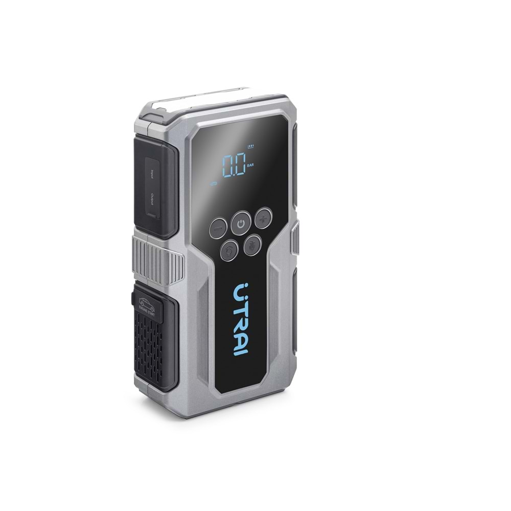 UTRAI JSTAR JS-9 15000mAh 1500A Araç Akü Takviye Cihazı Hava Kompresörlü Powerbank - Gri