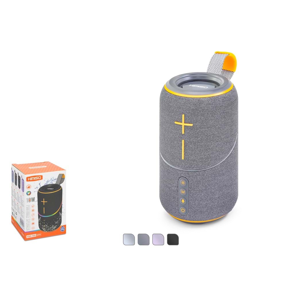 KIMISO KMS300MINI Bluetooth Mini Hoparlör 10W TWS FM Radyo USB TF IPX6 Outdoor RGB