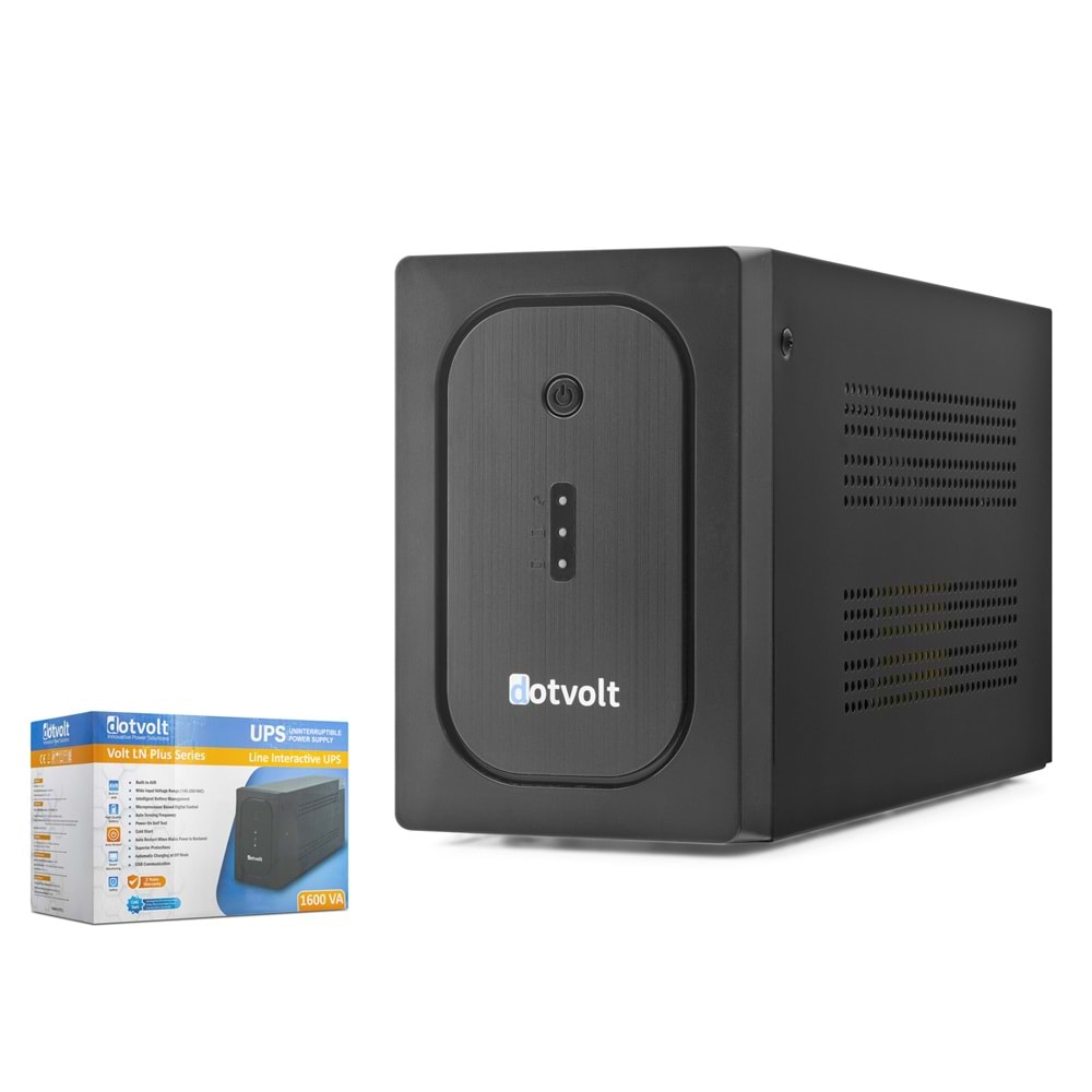 DOTVOLT LN1600 Line Interactive UPS 1600VA 900W AVR 2x12V 9Ah Siyah
