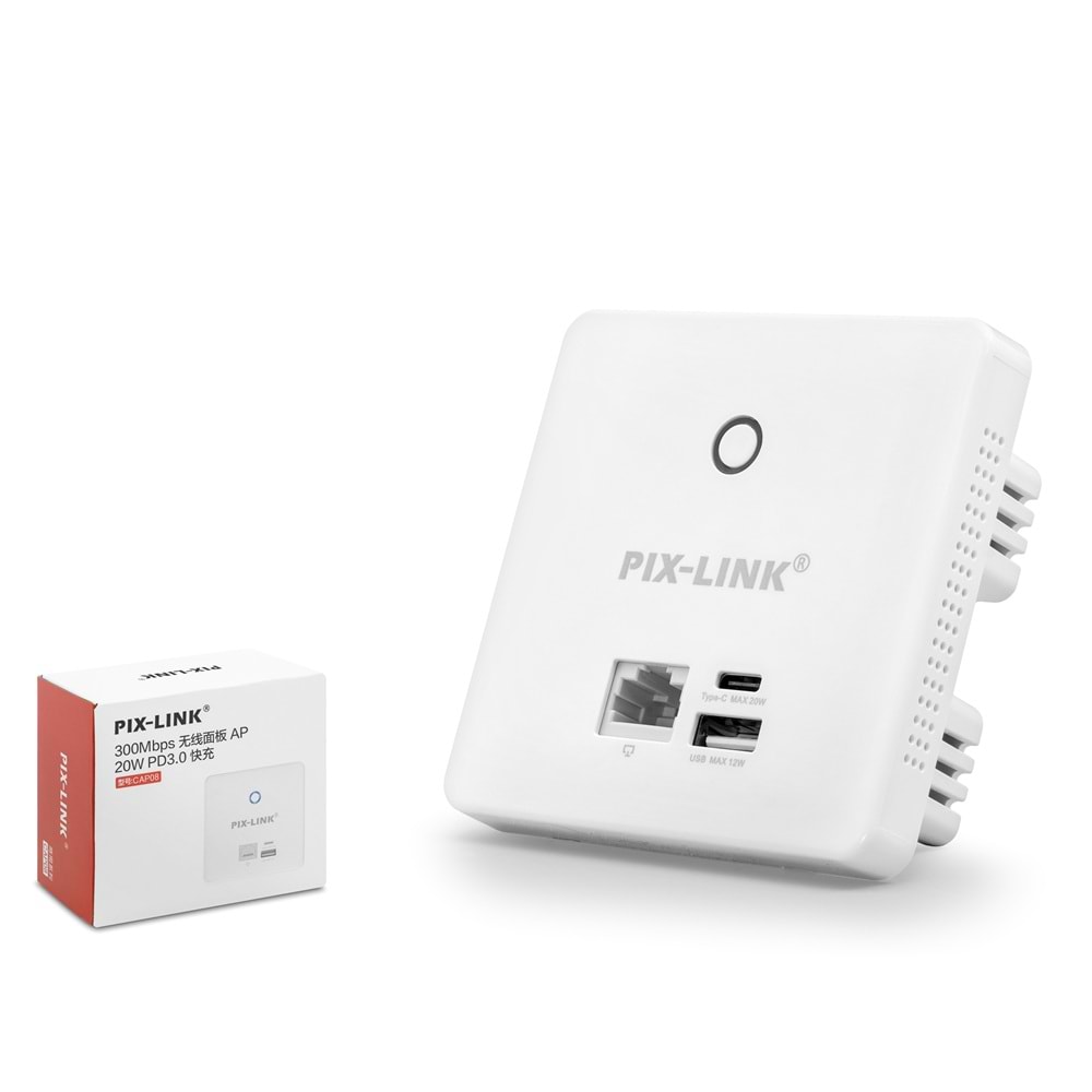 PIXLINK CAP08 Duvar Tipi WiFi Access Point 300 Mbps Beyaz