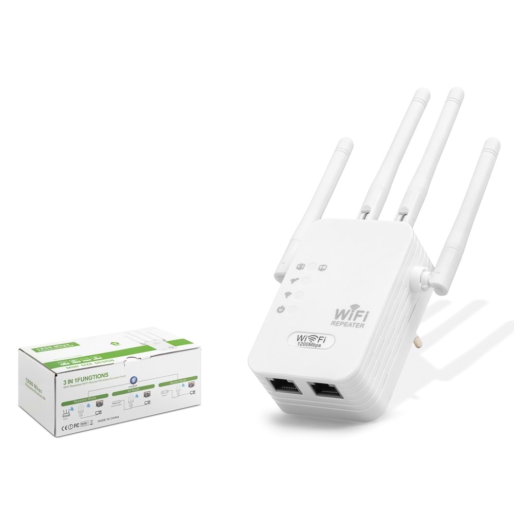 PIXLINK U7AC WiFi Repeater Router Access Point Dual Band 5 GHz 1200 Mbps Beyaz