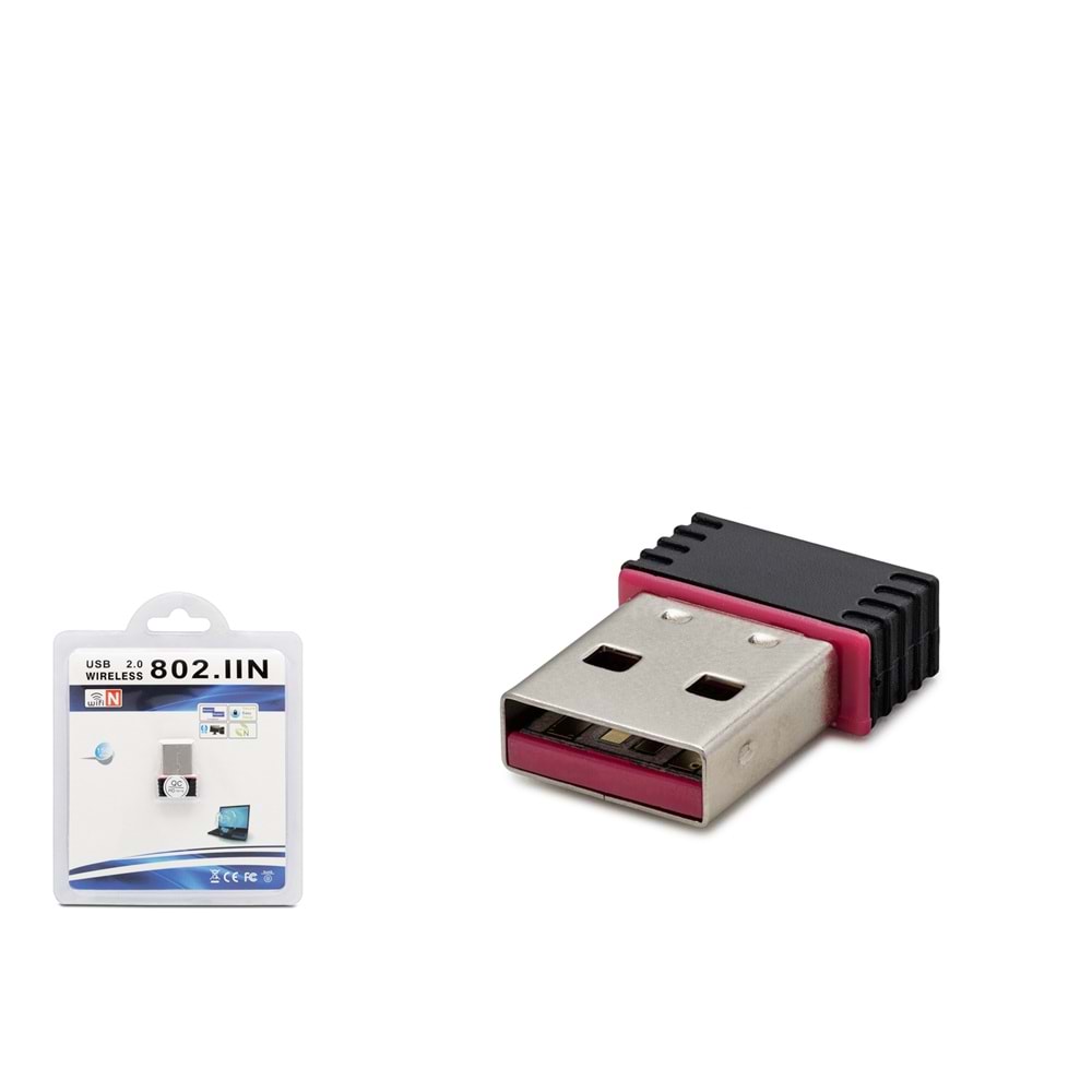 PIXLINK UW01B USB WiFi Adaptörü 150 Mbps 2.4 GHz Siyah