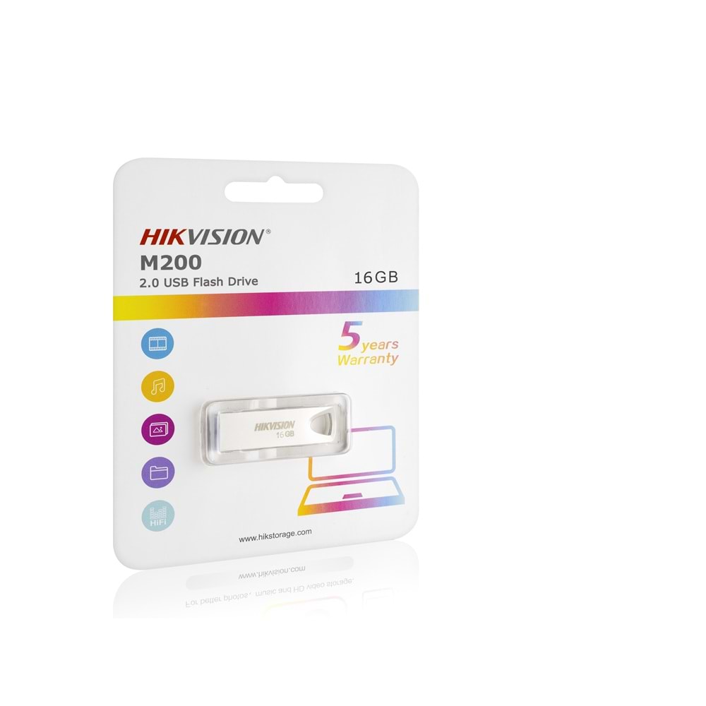 HIKVISION M200 16 GB USB 2.0 Metal Gövde Flash Bellek Gümüş