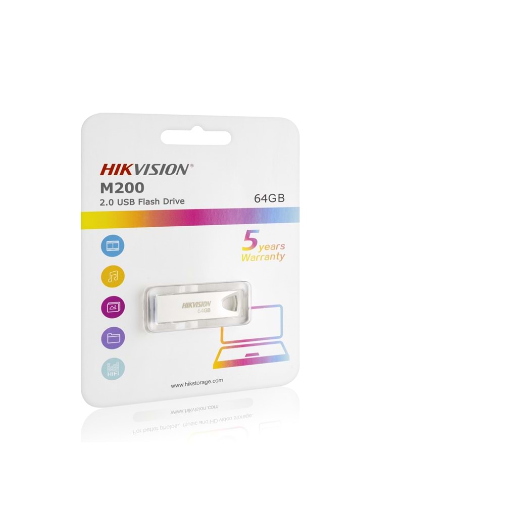 HIKVISION M200 64 GB USB 2.0 Metal Gövde Flash Bellek Gümüş