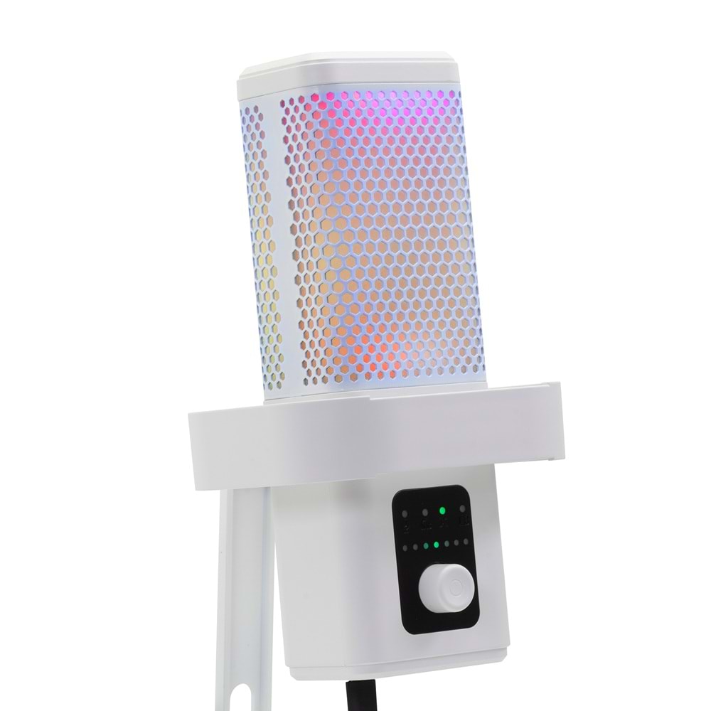 HADRON M6W Gaming RGB Masaüstü Mikrofon Type-C 192kHz 24Bit Beyaz