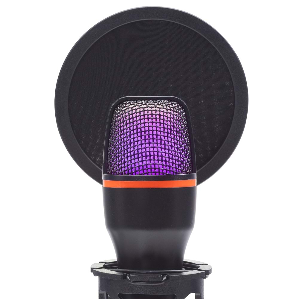 HADRON ME4RGB Gaming RGB Tripod Mikrofon Pop Filtreli Type-C 48kHz 16Bit Siyah