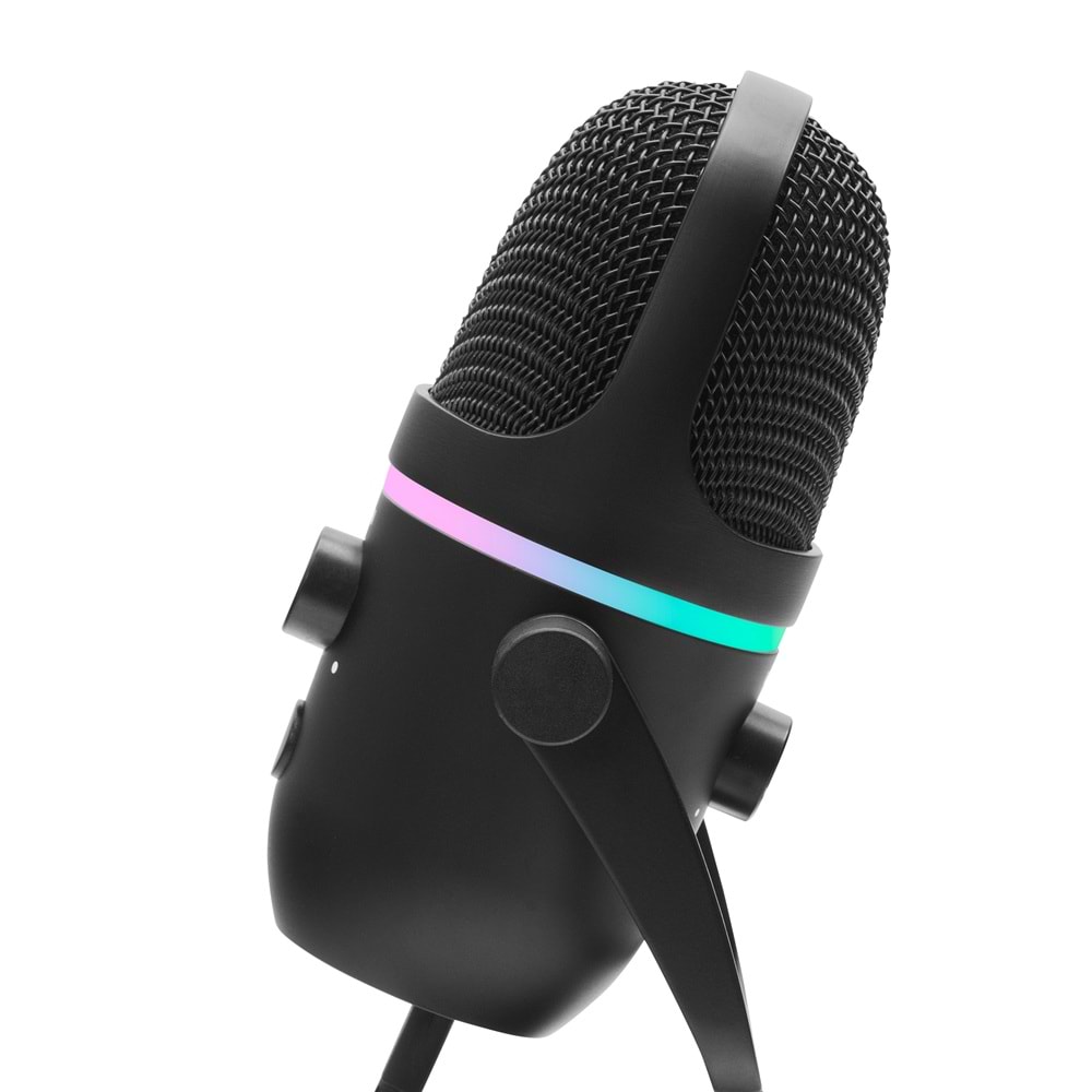 HADRON ME5 Gaming RGB Masaüstü Mikrofon Çift Modlu Gain Kontrollü Type-C 192kHz 24Bit Siyah