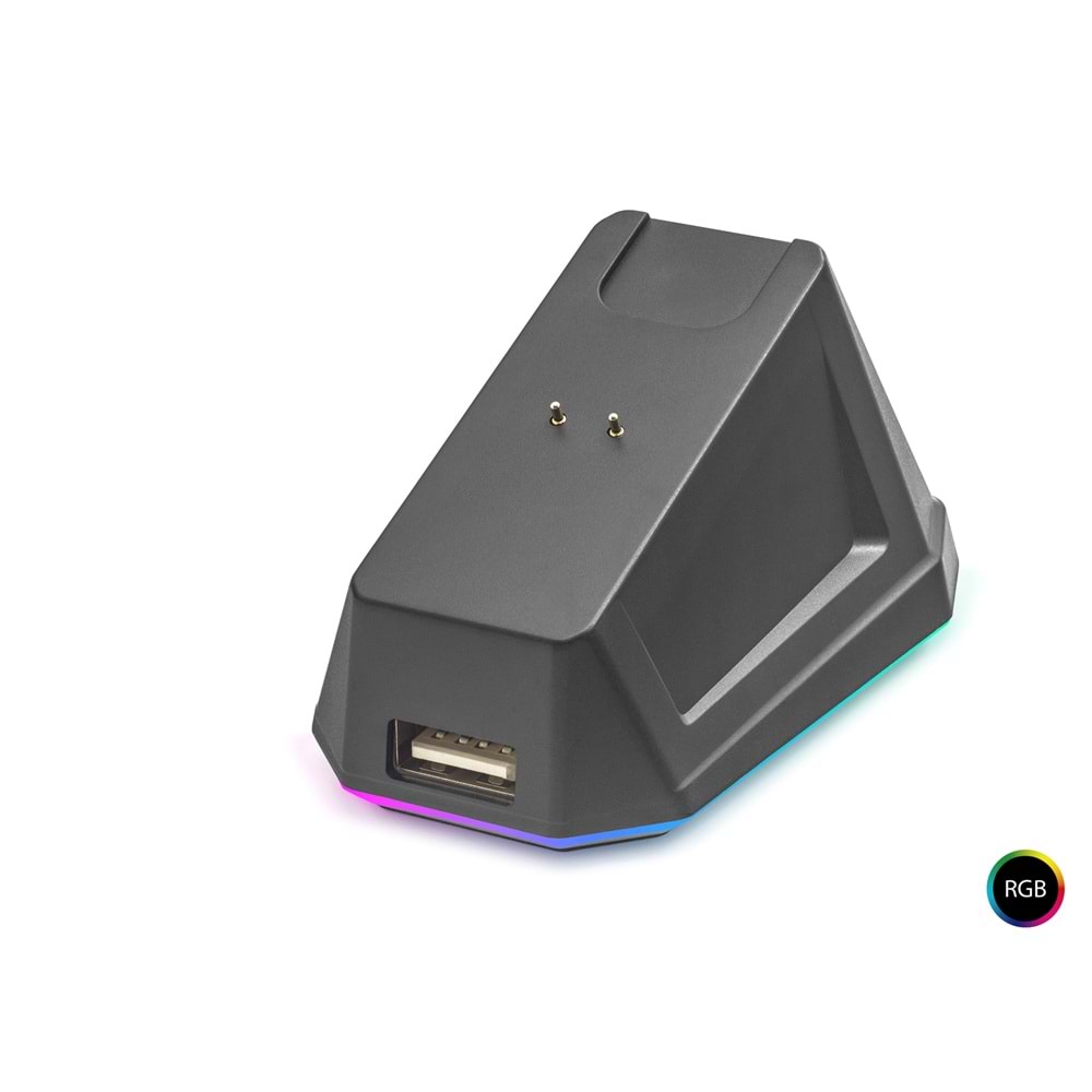 MOFAN MF1215B Dual Mode RGB Gaming Mouse Manyetik Şarj Standlı 2.4 GHz Bluetooth Siyah