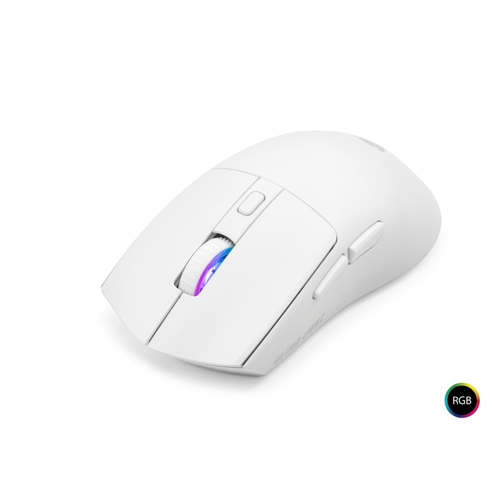 MOFAN MF1215W Dual Mode RGB Gaming Mouse Manyetik Şarj Standlı 2.4 GHz Bluetooth Beyaz