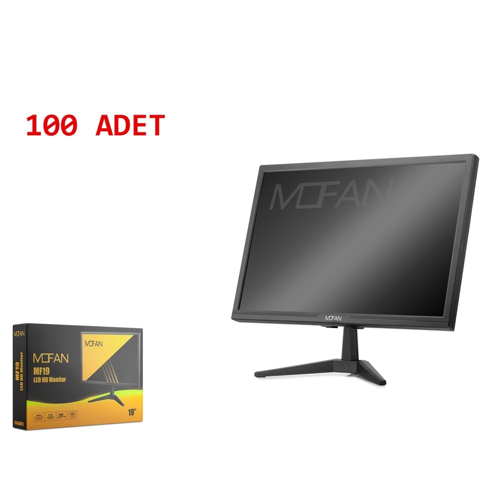 MOFAN MF19 19 İnç LED Monitör Dahili Hoparlörlü HDMI VGA 75Hz 1440x900 100 Adet Siyah