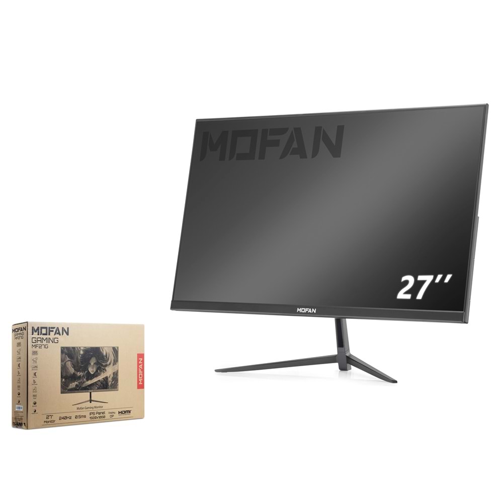 MOFAN MF27G 27 İnç IPS Oyuncu Monitörü 240Hz 0.5ms Full HD HDMI DP FreeSync Siyah