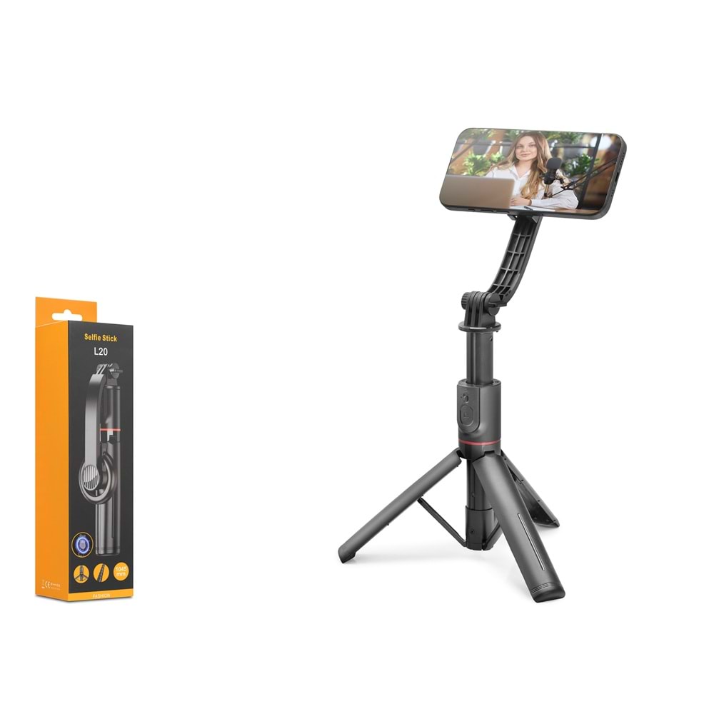 NODAR ND1048 Telefon Tripodu ve Selfie Çubuğu Manyetik Tutuculu Bluetooth Kumandalı 105 cm Siyah