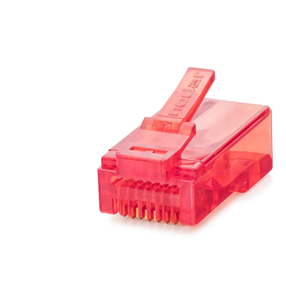 NODAR ND2411 CAT6 EZ RJ45 Konnektör 100 Adetli Paket Kırmızı