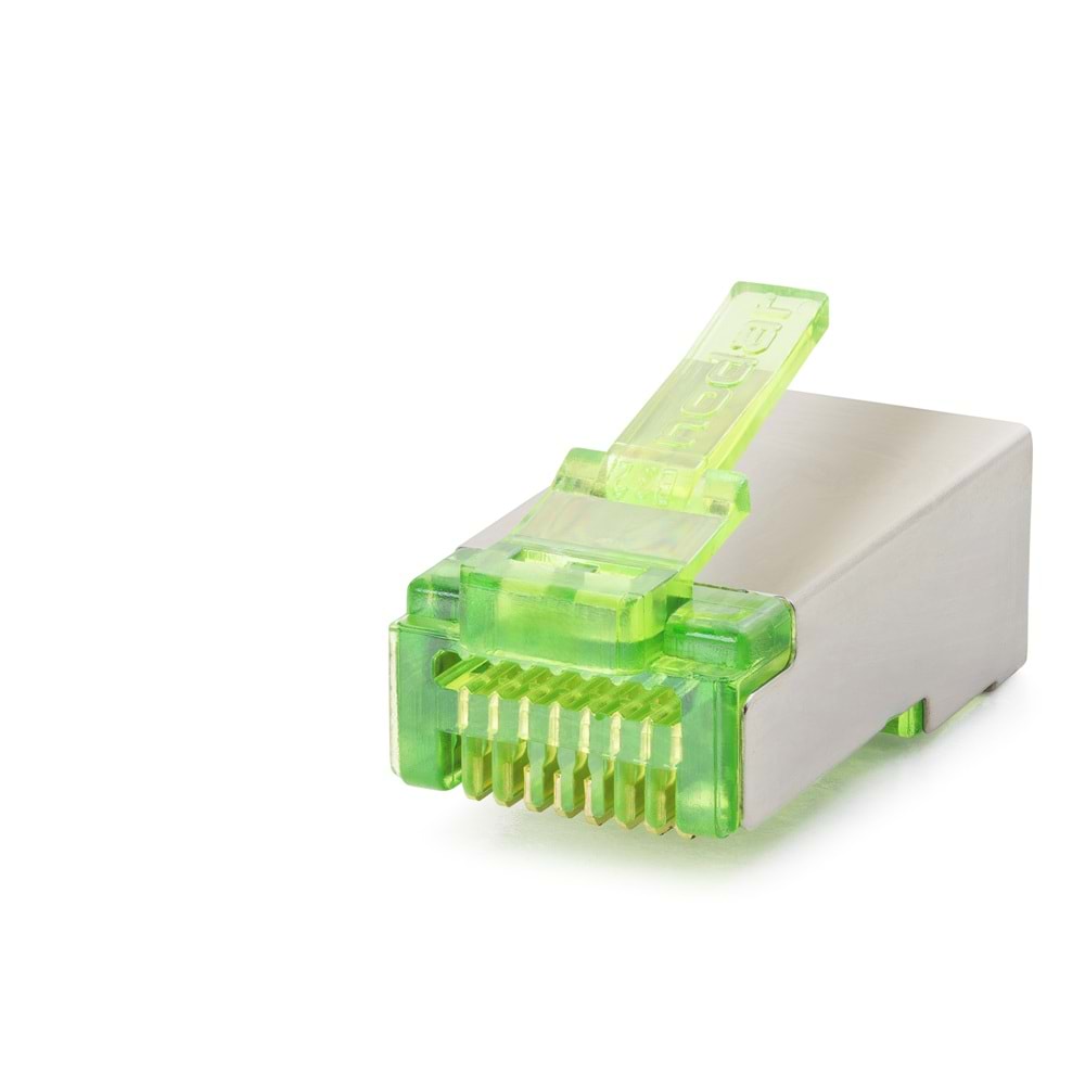 NODAR ND2417 CAT6E EZ RJ45 Metal Konnektör 100 Adetli Kutu Yeşil