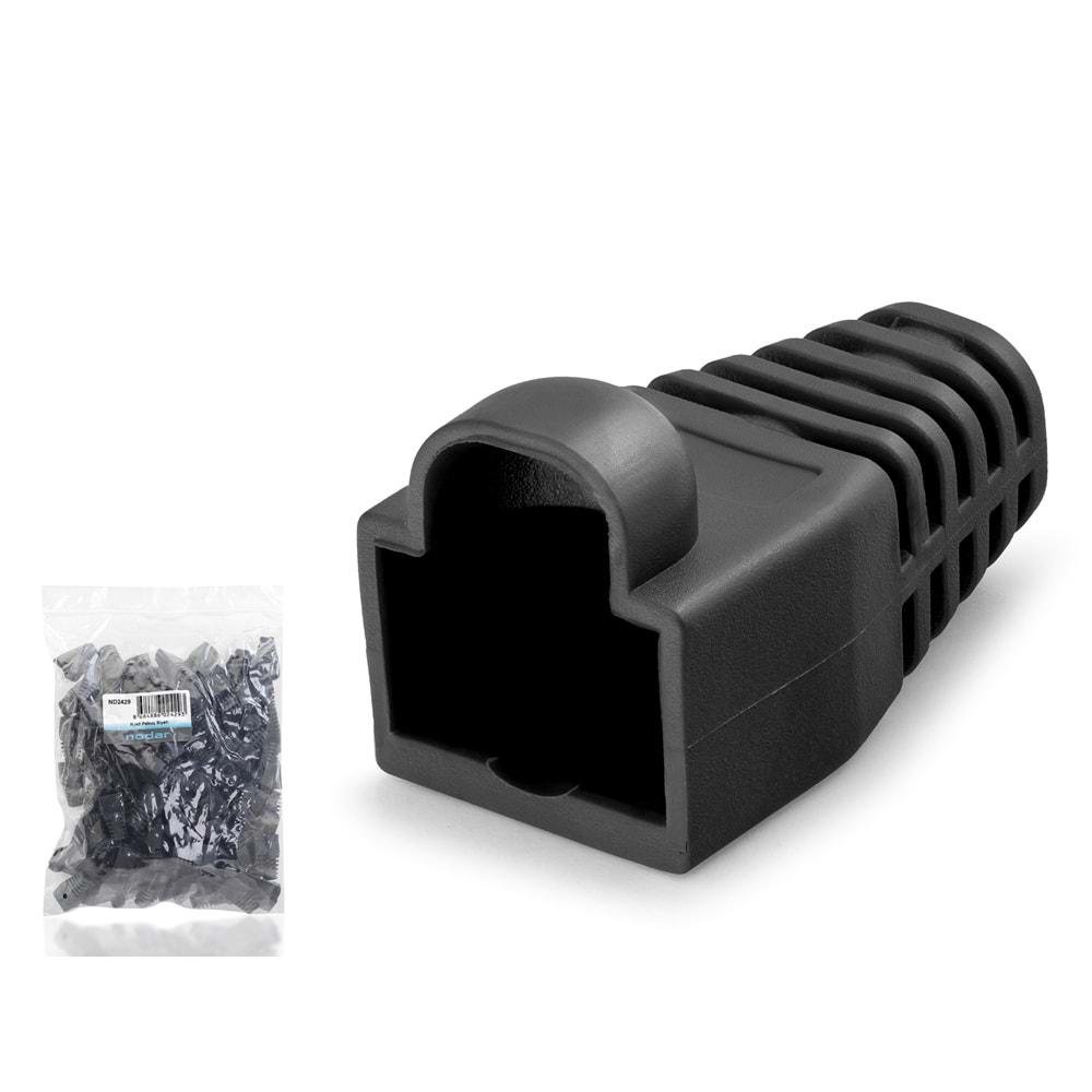 NODAR ND2429 RJ45 Konnektör Koruyucu Papuç 100 Adetli Paket Siyah