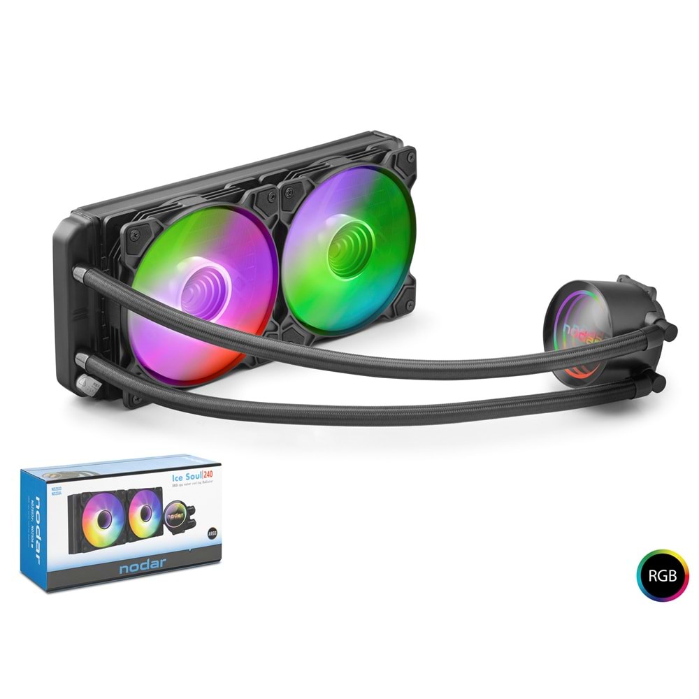 NODAR ND2503 ARGB İşlemci Sıvı Soğutma Sistemi 240 mm Siyah