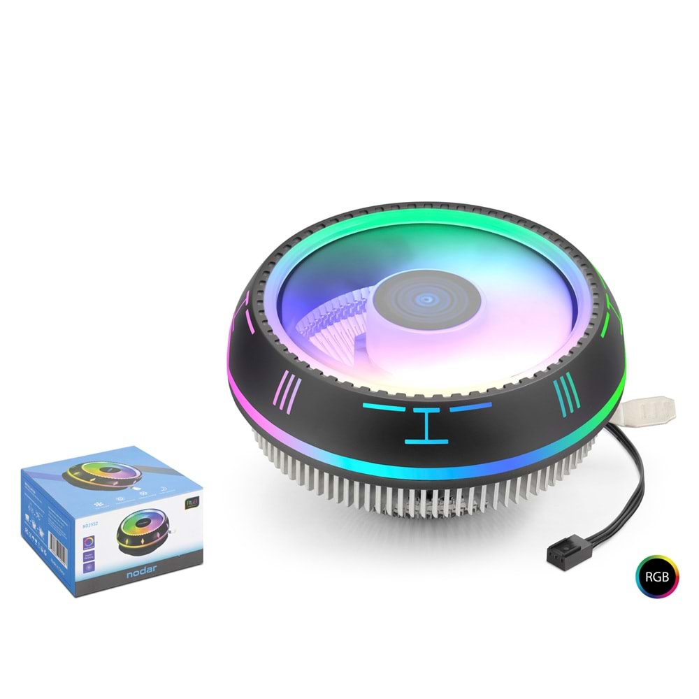 NODAR ND2552 Cool Storm CPU Hava Soğutucusu Combo 90 mm AMD Intel Uyumlu RGB Siyah
