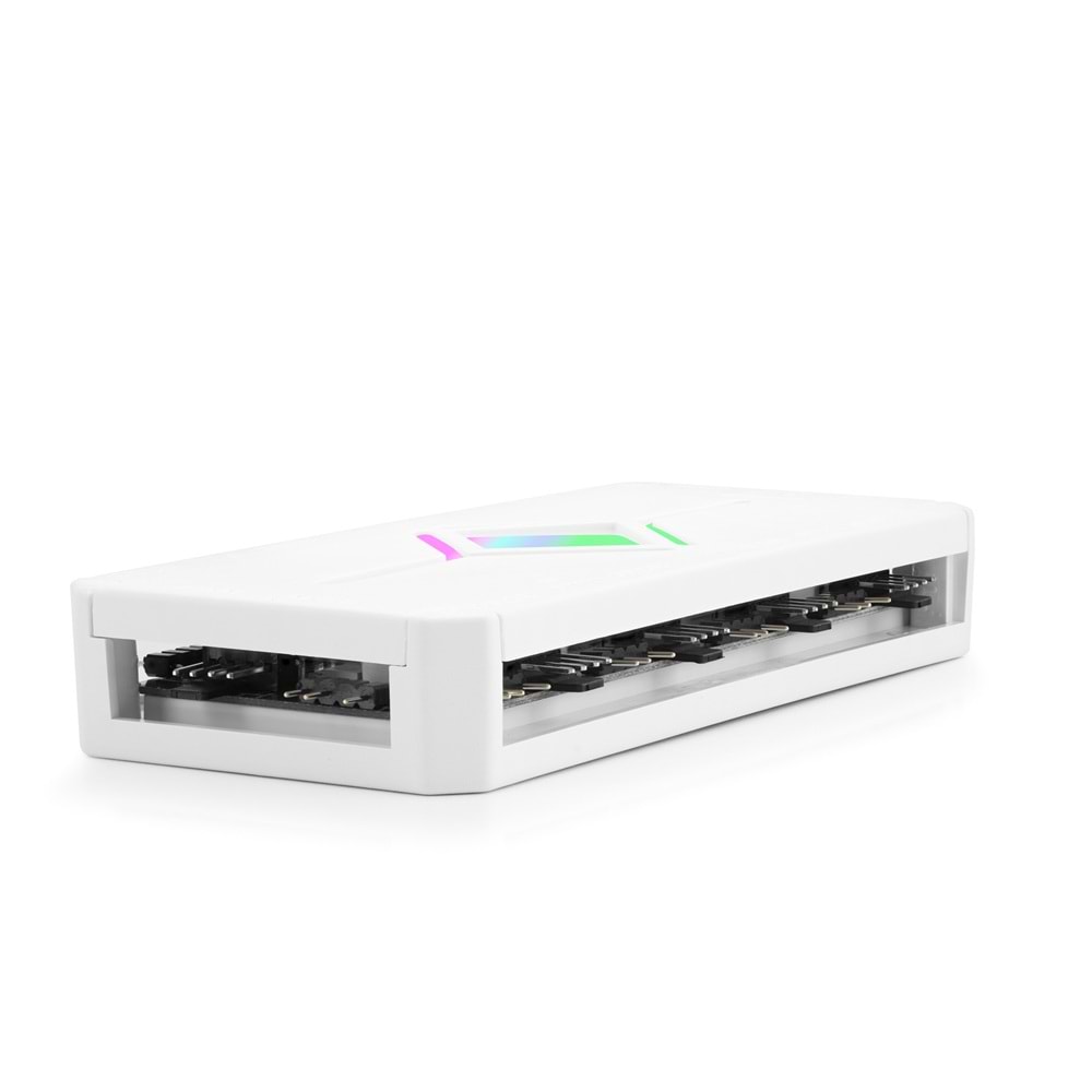 NODAR ND2816W PWM ARGB Fan ve LED Kontrolcü Hub Seti Uzaktan Kumandalı Beyaz