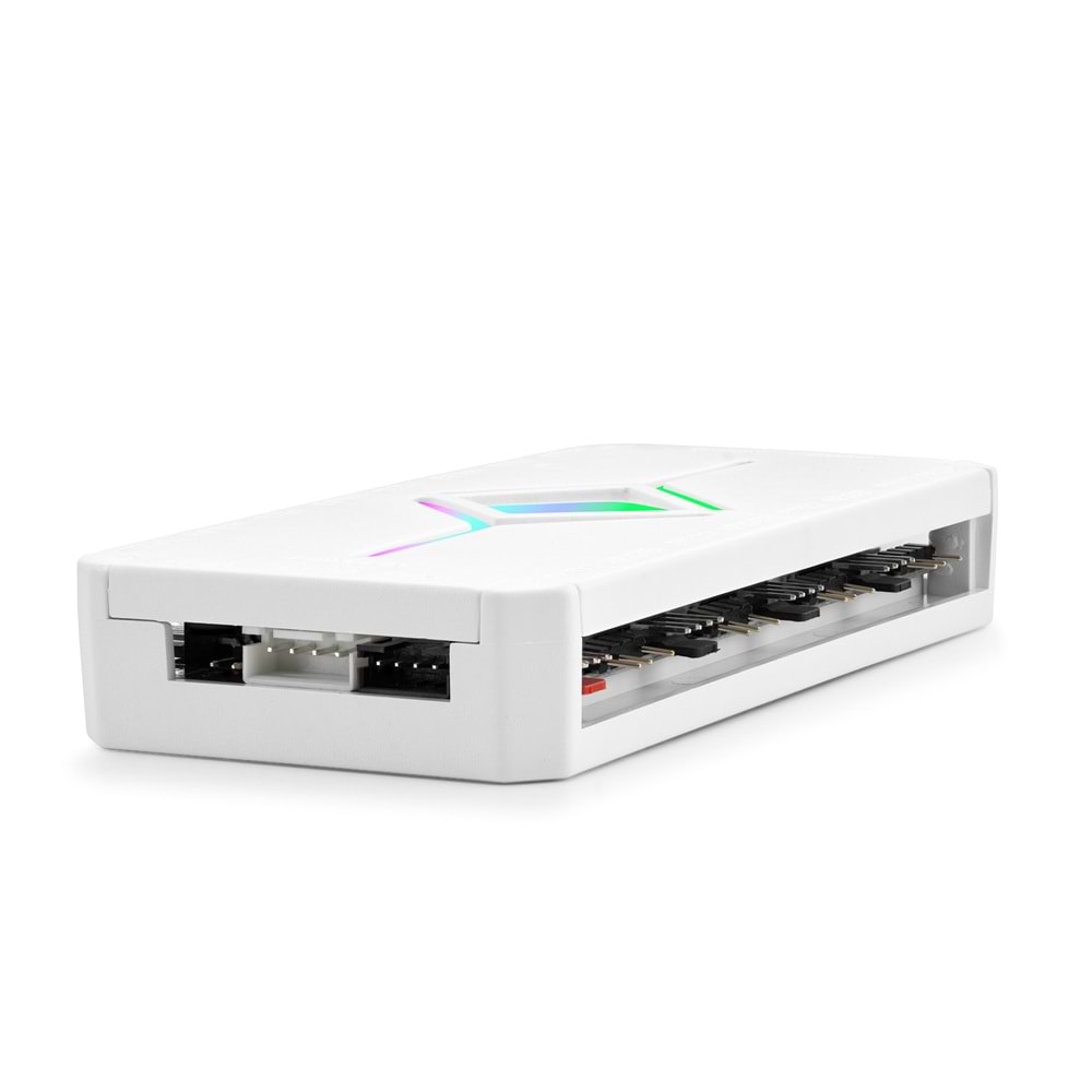 NODAR ND2816W PWM ARGB Fan ve LED Kontrolcü Hub Seti Uzaktan Kumandalı Beyaz