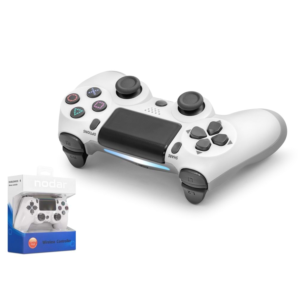 NODAR ND400A Bluetooth GamePad Oyun Kolu PS4 Uyumlu DoubleShock 4 Beyaz
